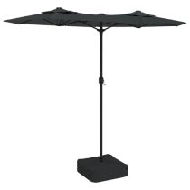 Aelia Fabric Double-Head Parasol In Anthracite With LED Lights