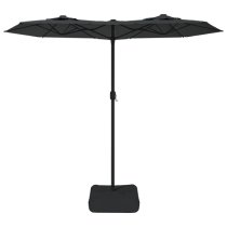 Aelia Fabric Double-Head Parasol In Anthracite With LED Lights