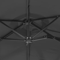 Aelia Fabric Double-Head Parasol In Anthracite With LED Lights