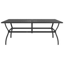 Clayton Large Steel 9 Piece Garden Dining Set In Anthracite