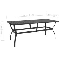 Clayton Large Steel 9 Piece Garden Dining Set In Anthracite