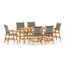 Corbin Medium Acacia Wood 7 Piece Garden Dining Set In Natural