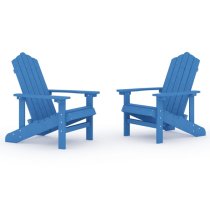 Clover Aqua Blue HDPE Garden Seating Chairs In Pair