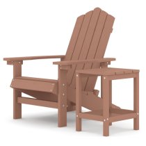 Clover HDPE Garden Seating Chair With Table In Brown