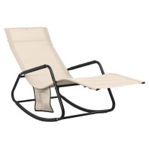 Bella Steel Sun Lounger In Black With Cream Textilene Seat