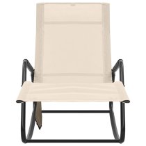 Bella Steel Sun Lounger In Black With Cream Textilene Seat