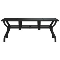 Dove Glass Top Garden Dining Table Large In Black