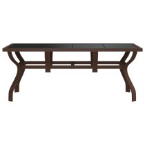 Dove Glass Top Garden Dining Table Large In Brown