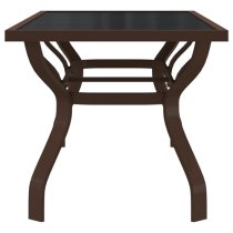 Dove Glass Top Garden Dining Table Large In Brown