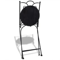 Gino Ceramic Tile Top Bistro Set Round In Black And White