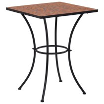 Gino Ceramic Tile Top Bistro Set Square In Terracotta