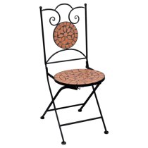 Gino Ceramic Tile Top Bistro Set Square In Terracotta