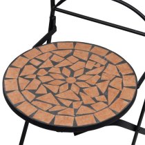 Gino Ceramic Tile Top Bistro Set Square In Terracotta