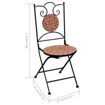 Gino Ceramic Tile Top Bistro Set Square In Terracotta