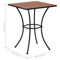 Gino Ceramic Tile Top Bistro Set Square In Terracotta