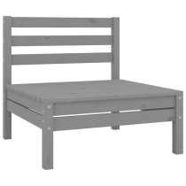 Fico Solid Pinewood 3 Piece Garden Lounge Set In Grey