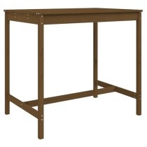 Ida Solid Pinewood 5 Piece Garden Bar Set In Honey Brown