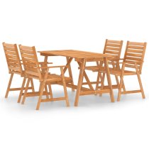 Salado Medium Acacia Wood 5 Piece Garden Dining Set In Natural