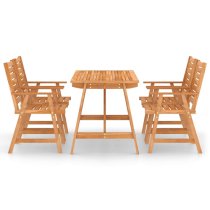 Salado Medium Acacia Wood 5 Piece Garden Dining Set In Natural