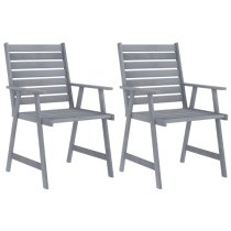 Salado Small Acacia Wood 3 Piece Garden Dining Set In Grey