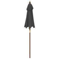 Nella Fabric Garden Parasol In Anthracite With Wooden Pole