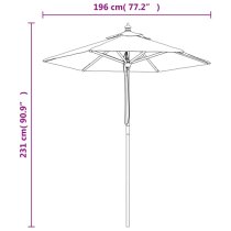 Nella Fabric Garden Parasol In Anthracite With Wooden Pole