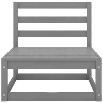 Abby Solid Pinewood 3 Piece Garden Lounge Set In Grey