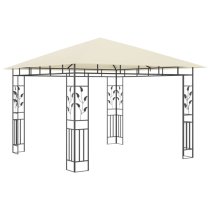 Marcel 3m x 3m Gazebo In Cream With Net And LED Lights