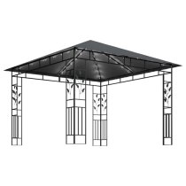 Marcel 3m x 3m Gazebo In Anthracite With Net And LED Lights