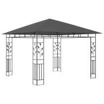 Marcel 3m x 3m Gazebo In Anthracite With Net And LED Lights