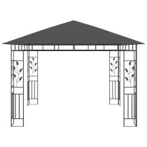 Marcel 3m x 3m Gazebo In Anthracite With Net And LED Lights