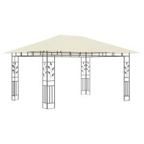 Marcel 4m x 3m Gazebo In Cream With Net And LED Lights