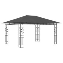 Marcel 4m x 3m Gazebo In Anthracite With Net And LED Lights