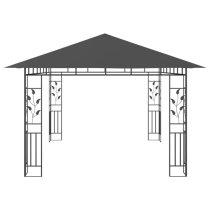 Marcel 4m x 3m Gazebo In Anthracite With Net And LED Lights