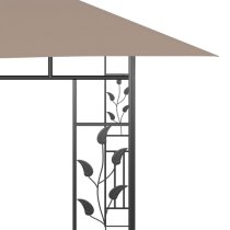 Marcel 4m x 3m Gazebo In Taupe With Net And LED Lights