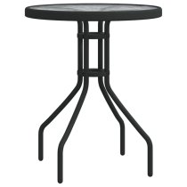 Okanogan Glass And Steel 3 Piece Bistro Set In Black