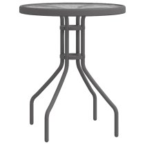 Okanogan Glass And Steel 3 Piece Bistro Set In Grey