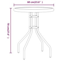 Okanogan Glass And Steel 3 Piece Bistro Set In Grey