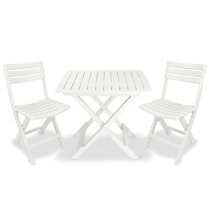 Kinston Plastic 3 Piece Folding Bistro Set In White