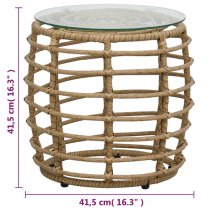 Laconia Glass And Poly Rattan 3 Piece Bistro Set In Oak