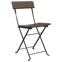 Newkirk Poly Rattan 3 Piece Folding Bistro Set In Brown