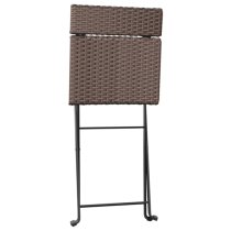 Newkirk Poly Rattan 3 Piece Folding Bistro Set In Brown