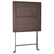 Newkirk Poly Rattan 3 Piece Folding Bistro Set In Brown