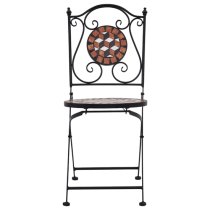 Lucca Ceramic Tile 3 Piece Mosaic Bistro Set In Terracotta