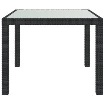 Bexter Glass Top Garden Dining Table Square In Black And White