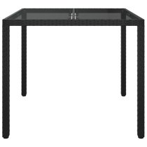 Bexter Glass Top Garden Dining Table Square In Black