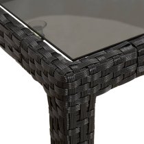 Bexter Glass Top Garden Dining Table Square In Black