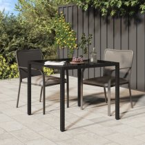 Bexter Glass Top Garden Dining Table Square In Black