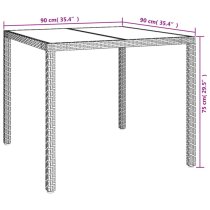 Bexter Glass Top Garden Dining Table Square In Black