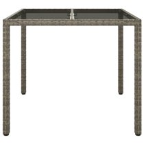 Bexter Glass Top Garden Dining Table Square In Grey